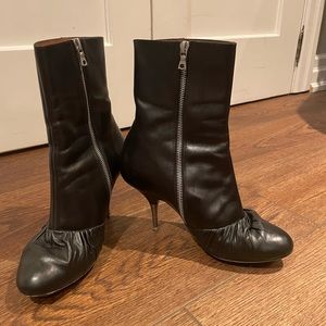 Designer Boots, genuine Dries Van Noten, black calf leather boots.